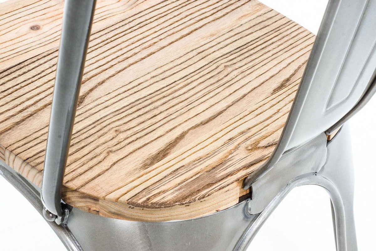 Legend Metalen Eetkamerstoel Industrieel Metaal - Houten Zitting