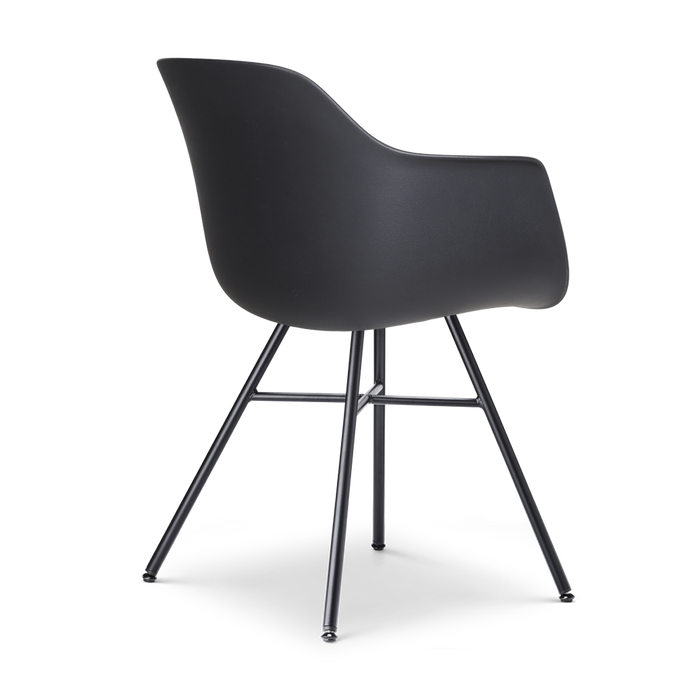 Nolon Noa-Liz Eetkamerstoel Zwart - Zacht Groen Kussen - Zwarte Poten