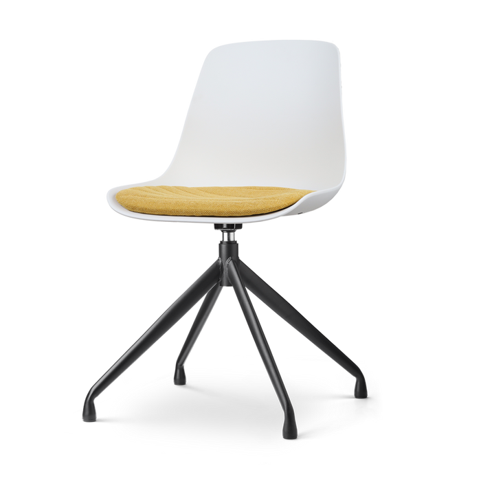 Nolon Nola-Liv Eetkamerstoel Wit - Okergeel - Draaibaar - Zwart