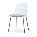 Nolon Nora-Liv Eetkamerstoel Wit - Zacht Groen Kussen - Zwarte Poten