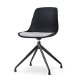 Nolon Nola-Liv Eetkamerstoel Zwart - Lichtgrijs - Draaibaar - Zwart