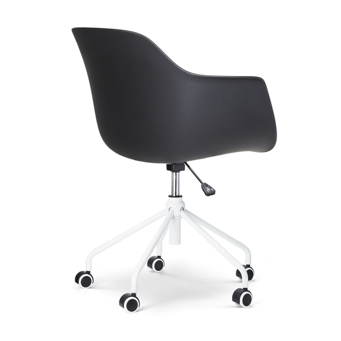 Nolon Nout-Liz Bureaustoel Zwart - Terracotta Kussen - Wit Onderstel