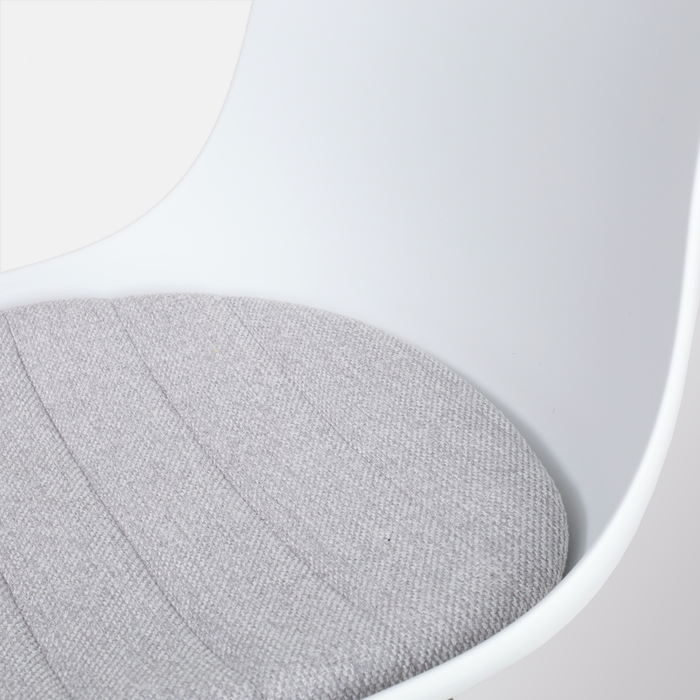 Nolon Nout-Liv Bureaustoel Wit - Lichtgrijs Kussen - Wit Onderstel