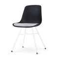 Nolon Noa-Liv Eetkamerstoel Zwart - Lichtgrijs Kussen - Witte Poten