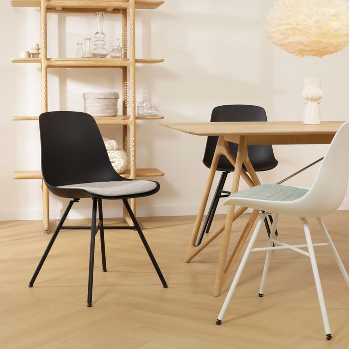 Nolon Noa-Liv Eetkamerstoel Wit - Beige Kussen - Wit Onderstel