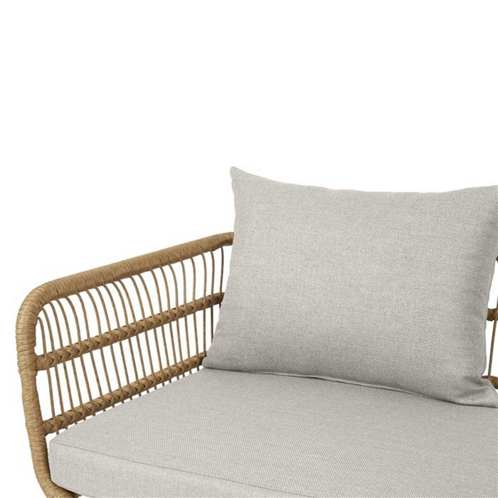 Lisomme Dax rotan tuinbank zand - met zitkussens