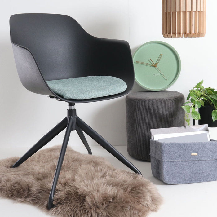 Nolon Nola-Liz Eetkamerstoel Zwart - Zacht Groen - Draaibaar - Zwart