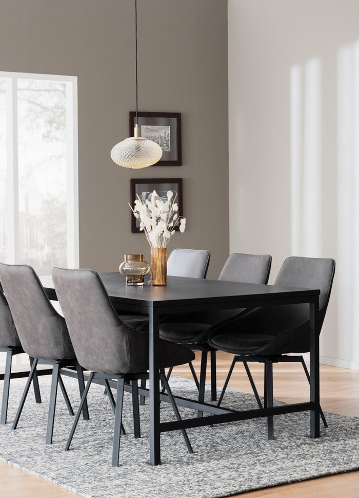 Rowico Home Alison Draaibare Eetkamerstoel Donkegrijs - Kunstleer