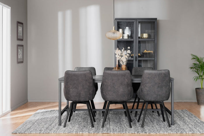 Rowico Home Alison Draaibare Eetkamerstoel Donkegrijs - Kunstleer