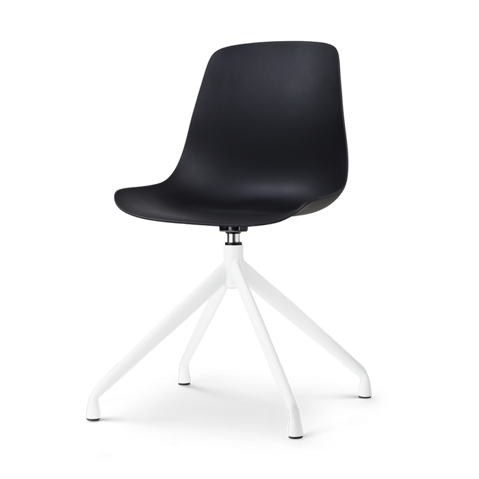 Nolon Nola-Pip Eetkamerstoel Zwart - Draaibaar - Wit Onderstel