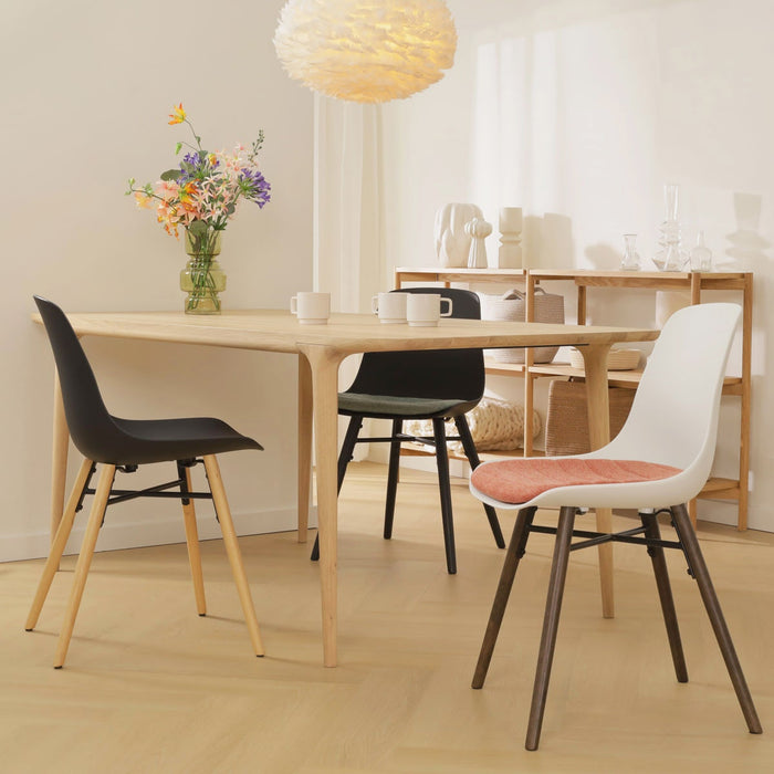 Nolon Nena-Liv Eetkamerstoel Zwart - Beige Kussen - Houten Poten