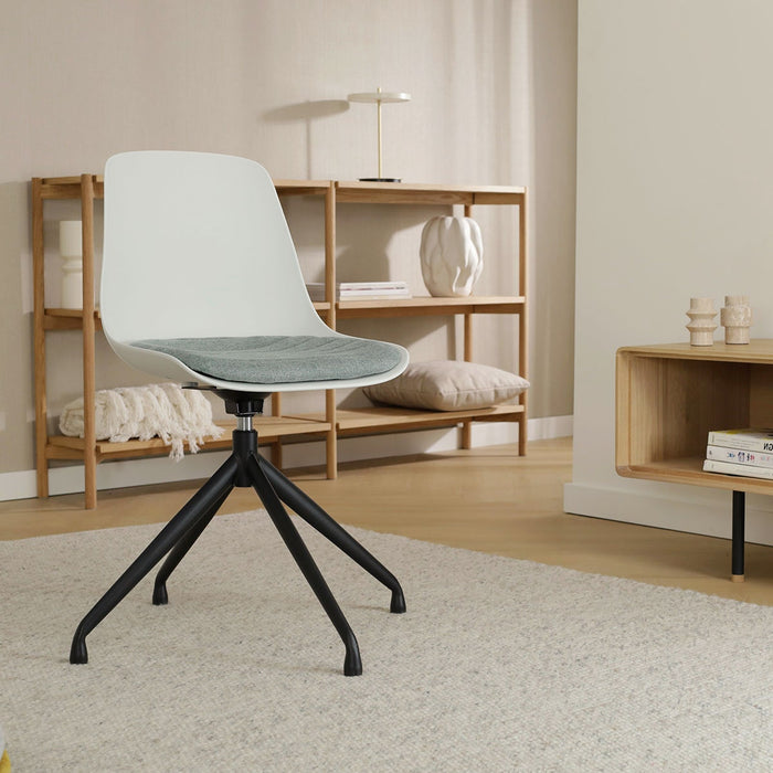 Nolon Nola-Liv Eetkamerstoel Wit - Zacht Groen - Draaibaar - Zwart