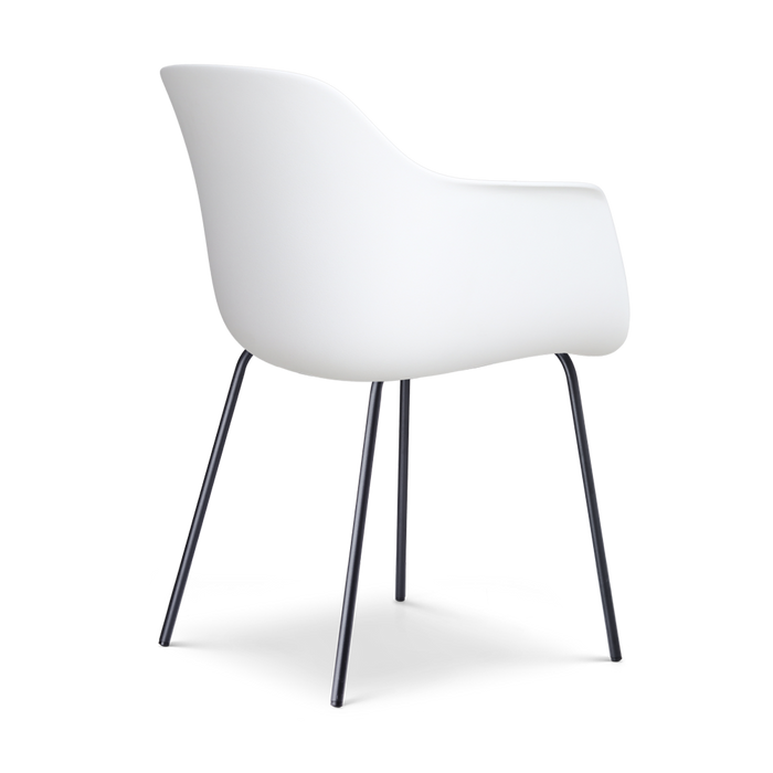 Nolon Nora-Liz Eetkamerstoel Wit - Terracotta Kussen - Zwarte Poten