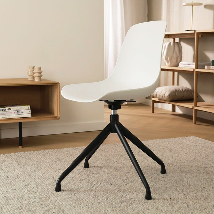 Nolon Nola-Pip Eetkamerstoel Wit - Draaibaar - Zwart Onderstel