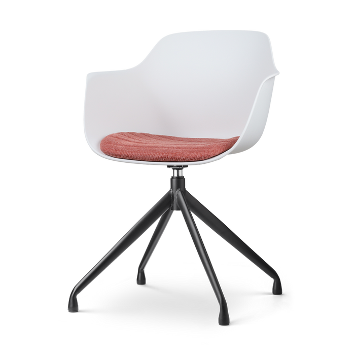 Nolon Nola-Liz Eetkamerstoel Wit - Terracotta - Draaibaar - Zwart