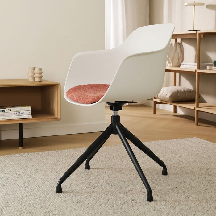 Nolon Nola-Liz Eetkamerstoel Wit - Terracotta - Draaibaar - Zwart