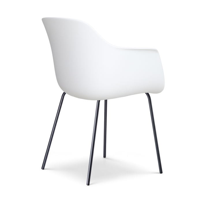 Nolon Nora-Liz Eetkamerstoel Wit - Zacht Groen Kussen - Zwarte Poten