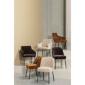 WOOOD Vogue Eetkamerstoelen - Polyester - Zand - Set van 6