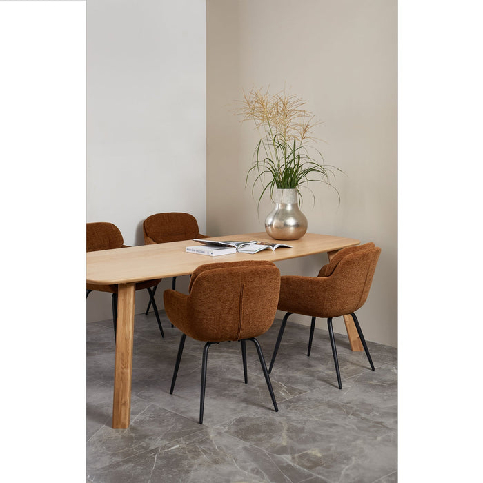 WOOOD Runa Eetkamerstoelen - Polyester - Caramel - Set van 6