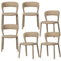 WOOOD Noble Eetkamerstoelen - Polyester - Zand - Set van 6