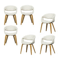 WOOOD Yossi Eetkamerstoelen Houten Naturel Poot - Naturel - Set van 6