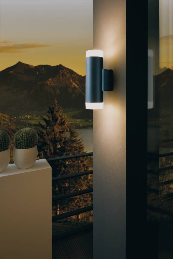 EGLO Riga-Led Wandlamp - GU10 - Kunststof - Zwart