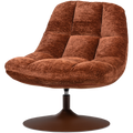 WOOOD Elvi Draaifauteuil - Chenille Structuur -  Roestbruin - 81x73x84