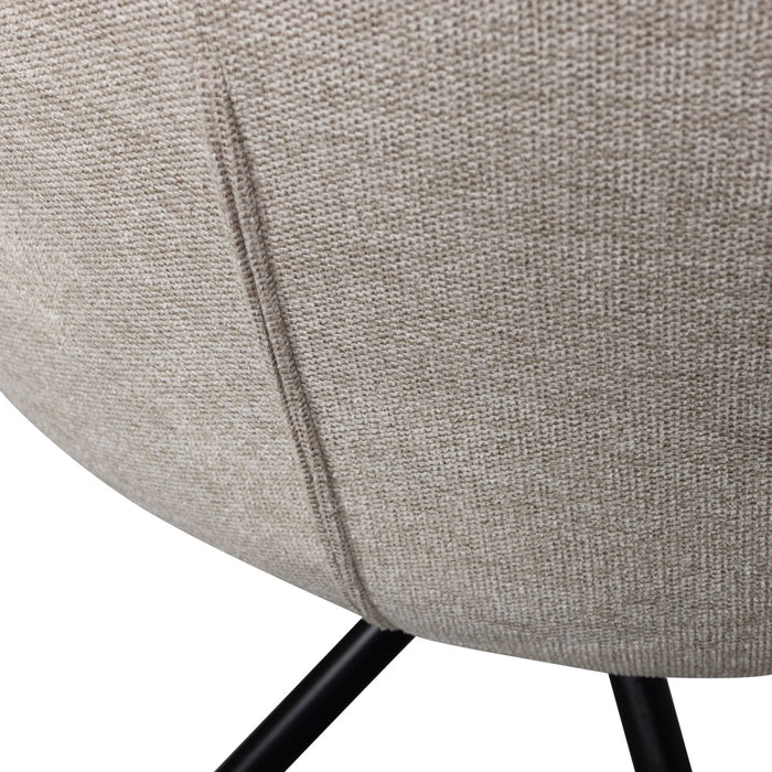 WOOOD Grant-Jaki Eetkamerstoelen - Chenille - Zand - Set van 6