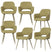 WOOOD Jenny Eetkamerstoelen - Polyester - Sage - Set van 6