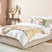 Beliani-DINAN-Tweepersoonsbed-Lichtbruin-140 x 200 cm-Polyester