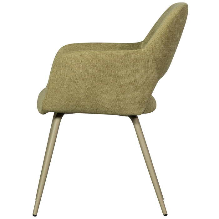 WOOOD Jenny Eetkamerstoelen - Polyester - Sage - Set van 6