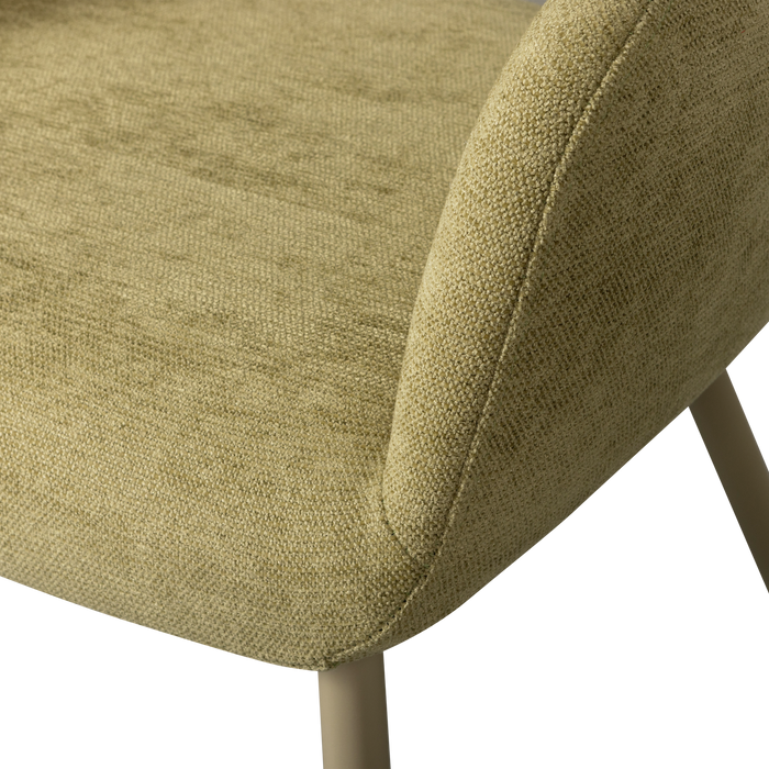 WOOOD Jenny Eetkamerstoelen - Polyester - Sage - Set van 6