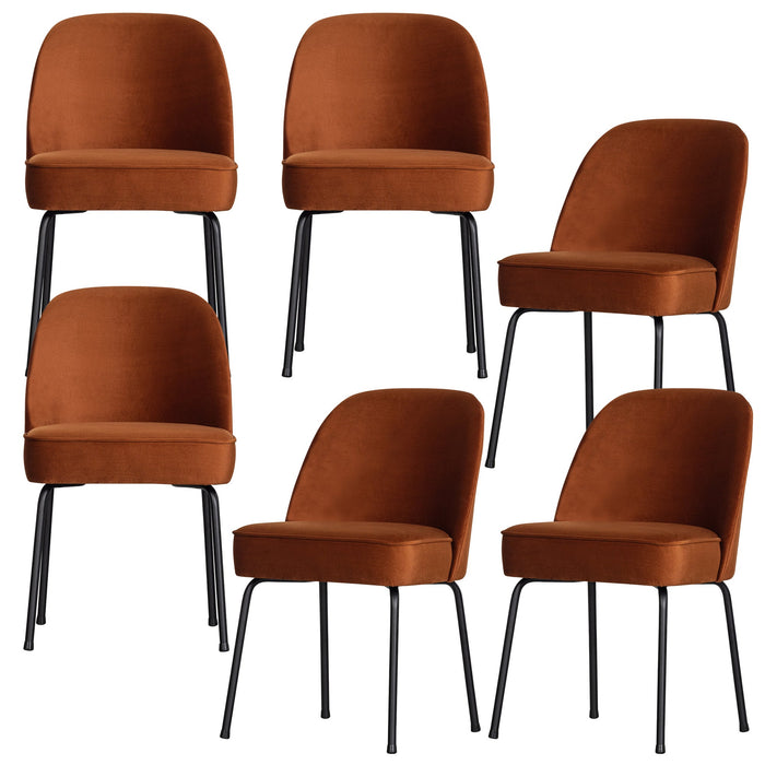 WOOOD Vogue Eetkamerstoelen - Fluweel - Roest - Set van 6