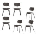 WOOOD Link Eetkamerstoelen - Polyester - Bruin|Grijs - Set van 6