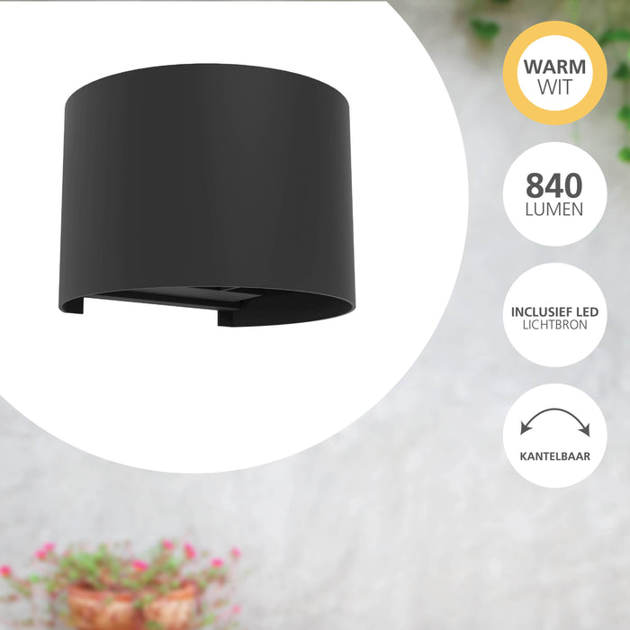 EGLO Calpino 3 Wandlamp - LED - IP54 - Binnen|- Zwart