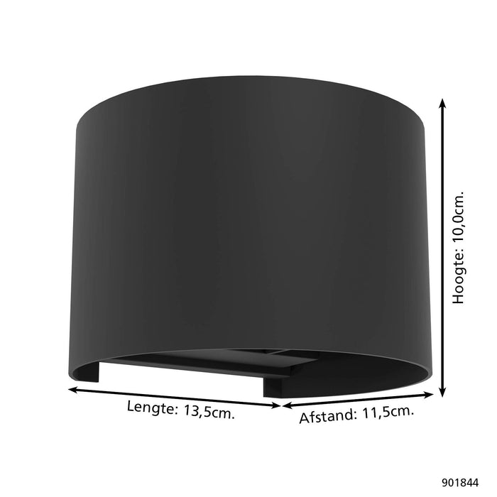 EGLO Calpino 3 Wandlamp - LED - IP54 - Binnen|- Zwart