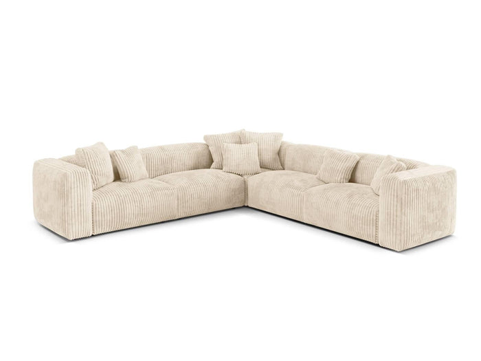 Micadoni 5-zits hoekbank Martina ribstof