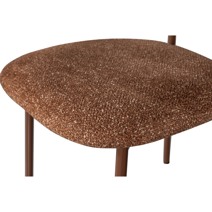 WOOOD Valor Eetkamerstoelen - Polyester - Bruin - Set van 6