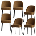 WOOOD Vogue Eetkamerstoelen - Fluweel - Honinggeel - Set van 6