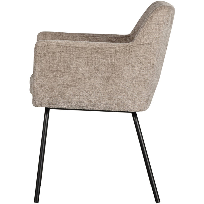 WOOOD Kam Eetkamerstoelen - Polyester - Zand - Set van 6