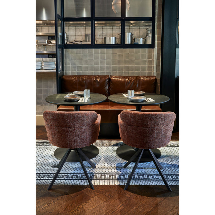 WOOOD Fenne Eetkamerstoelen - Leerlook - Cognac - Set van 6