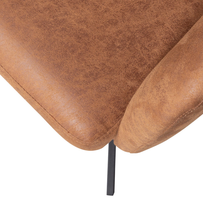 WOOOD Fenne Eetkamerstoelen - Leerlook - Cognac - Set van 6