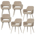WOOOD Jenny Eetkamerstoelen - Polyester - Naturel - Set van 6