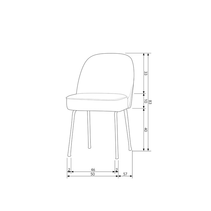 WOOOD Vogue Eetkamerstoelen - Fluweel Zwart - Set van 6