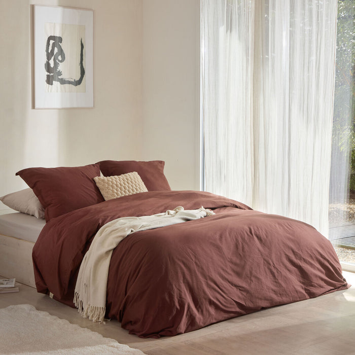 Walra - Dekbedovertrek Vintage Satin - 200x220 - Bruin