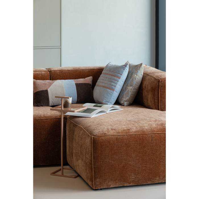 WOOOD Laon Kussens - Velvet stof - Naturel|Blauw - Set Van 3