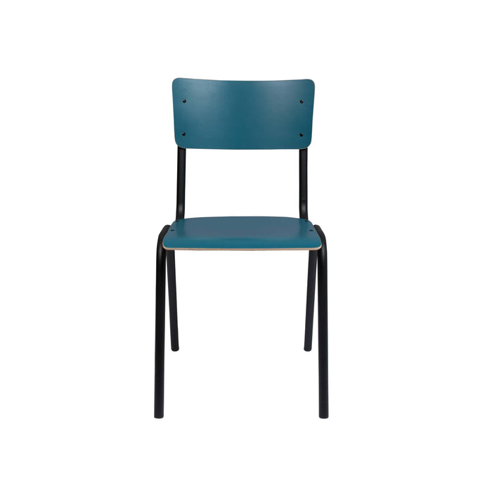 Zuiver Back To School Eetkamerstoelen Mat Blauw - Set van 4