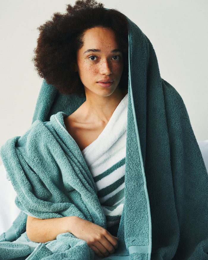 Ontario Badtextiel Mineral Blue | 90 x 195 cm | Blauw | Katoen