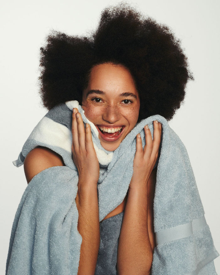 Ranger Badtextiel Dusty Blue | 90 x 180 cm | Blauw | Katoen