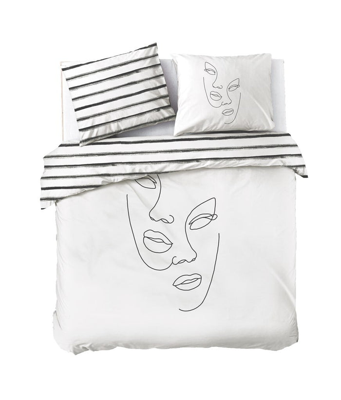 Dindi Home - Dekbedovertrek Tender Tattoo - 240x220 - Wit